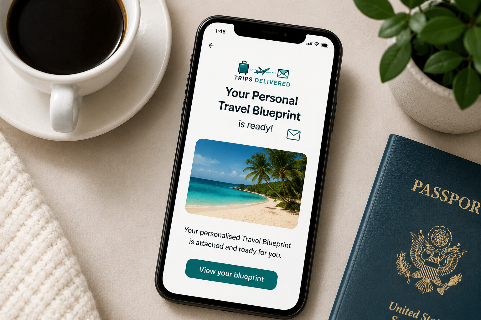Personalised Trips Delivered Travel Blueprint delivered by email
